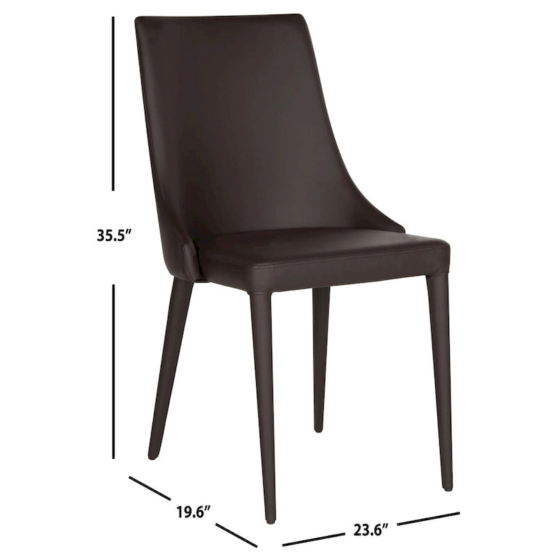 Mid-Century Modern White PU Leather Dining Chair (Set of 2)
