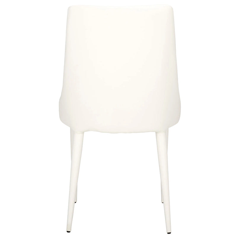 Mid-Century Modern White PU Leather Dining Chair (Set of 2)