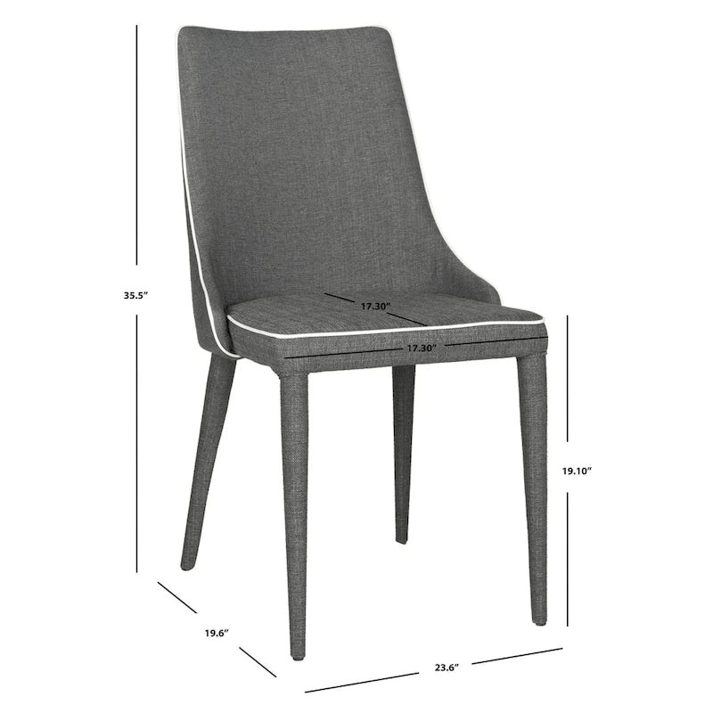Mid-Century Modern White PU Leather Dining Chair (Set of 2)