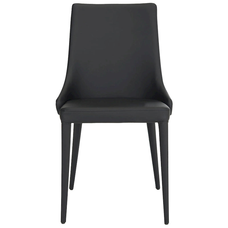 Mid-Century Modern White PU Leather Dining Chair (Set of 2)