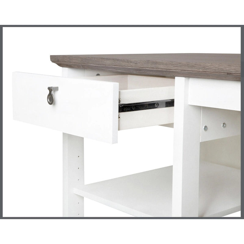 Contemporary Two-Tone 59" Writing Desk with Storage