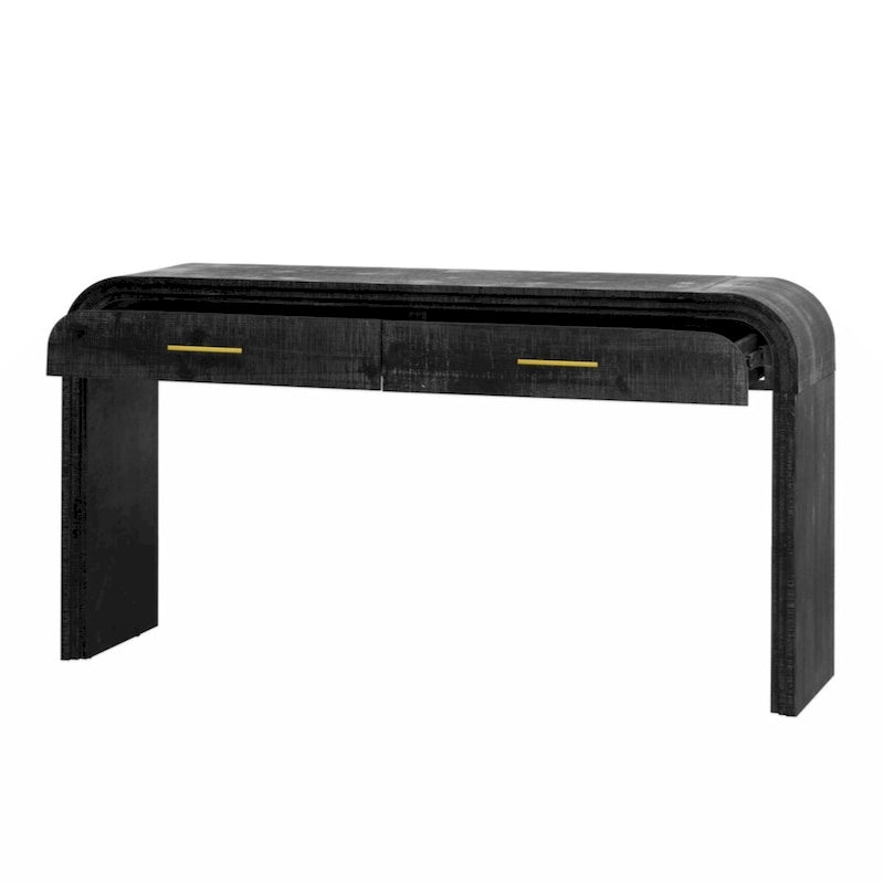 Retro Silhouette Console Table with Open Style and Two Top Drawers