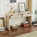 Retro Silhouette Console Table with Open Style and Two Top Drawers