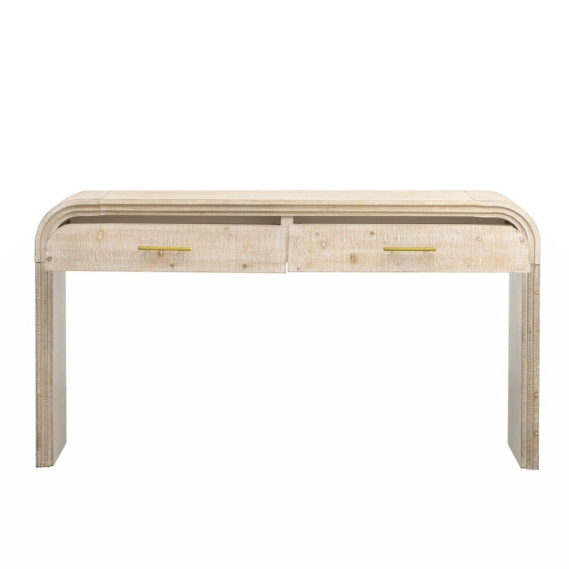 Retro Silhouette Console Table with Open Style and Two Top Drawers