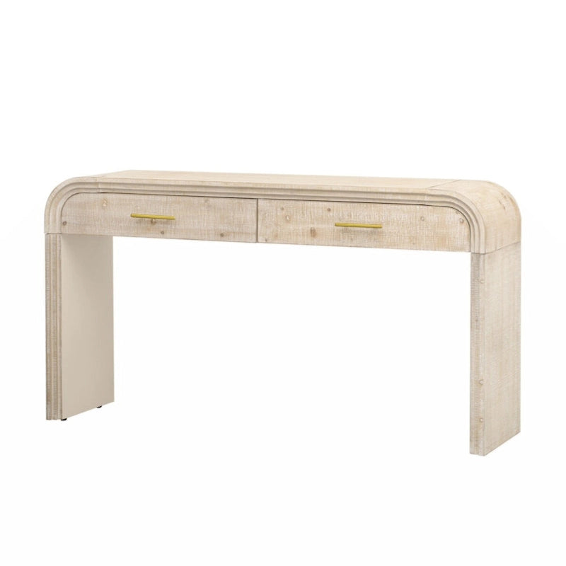 Retro Silhouette Console Table with Open Style and Two Top Drawers