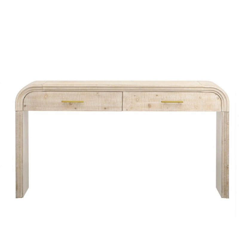 Retro Silhouette Console Table with Open Style and Two Top Drawers