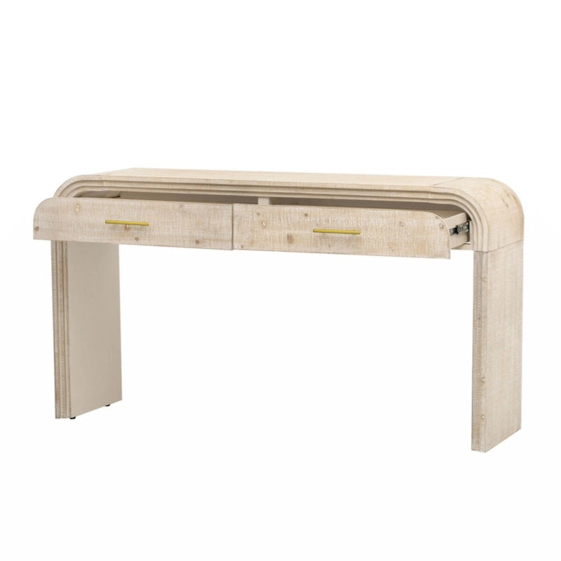 Retro Silhouette Console Table with Open Style and Two Top Drawers