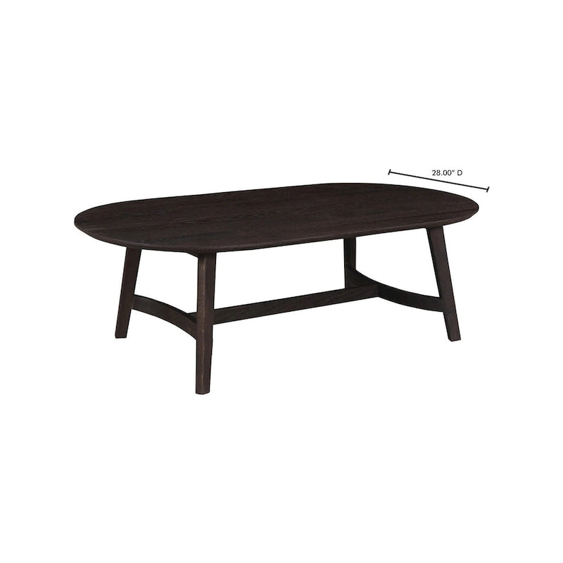 Mid-Century Modern Solid Oak Coffee Table - 54W x 17H x 28D