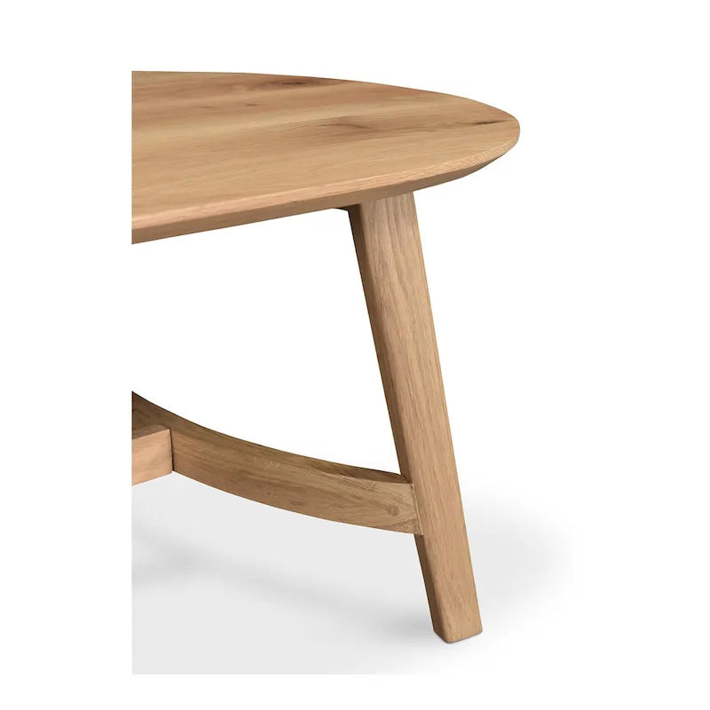 Mid-Century Modern Solid Oak Coffee Table - 54W x 17H x 28D
