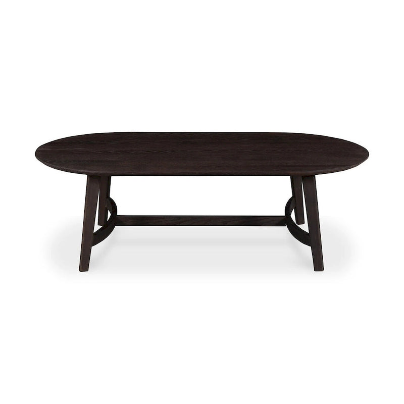Mid-Century Modern Solid Oak Coffee Table - 54W x 17H x 28D
