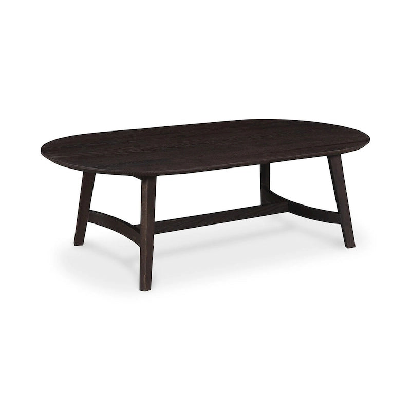 Mid-Century Modern Solid Oak Coffee Table - 54W x 17H x 28D