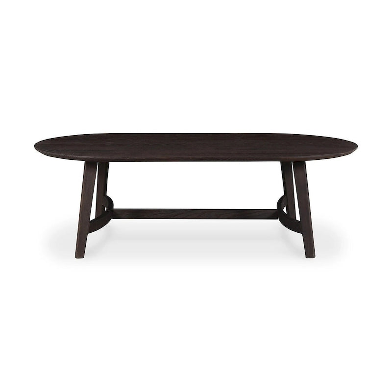 Mid-Century Modern Solid Oak Coffee Table - 54W x 17H x 28D