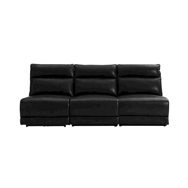 Modern Genuine Leather Power Reclining Corner Sectional with USB & Type-C Ports