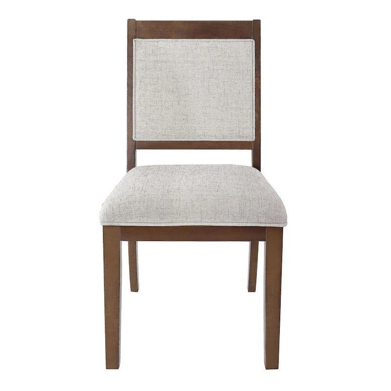 Open Back Upholstered Wood Frame Dining Chair (Set of 2)