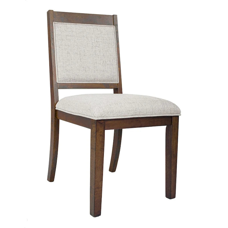 Open Back Upholstered Wood Frame Dining Chair (Set of 2)