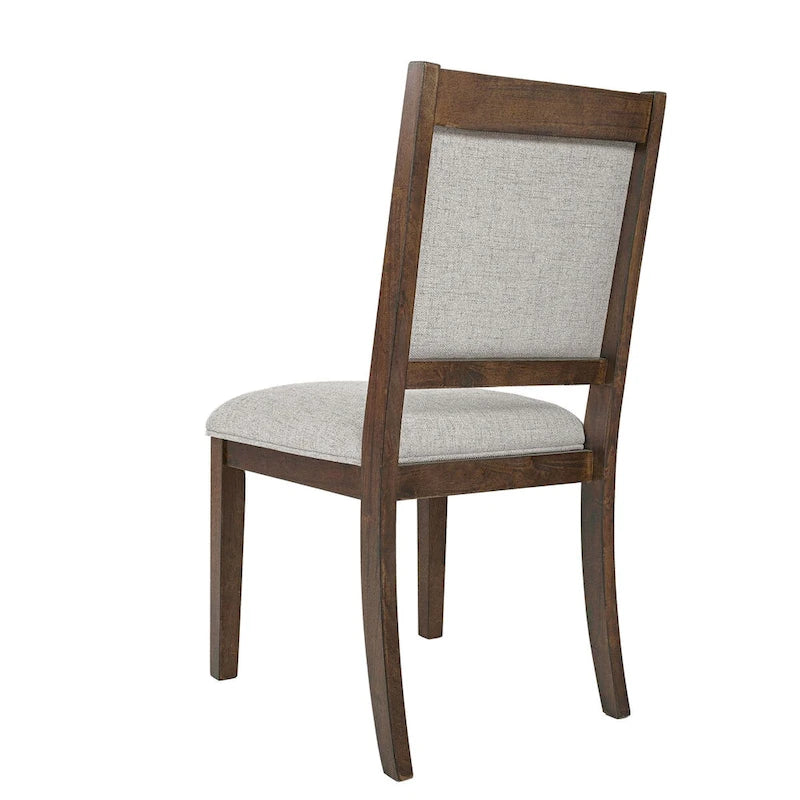 Open Back Upholstered Wood Frame Dining Chair (Set of 2)