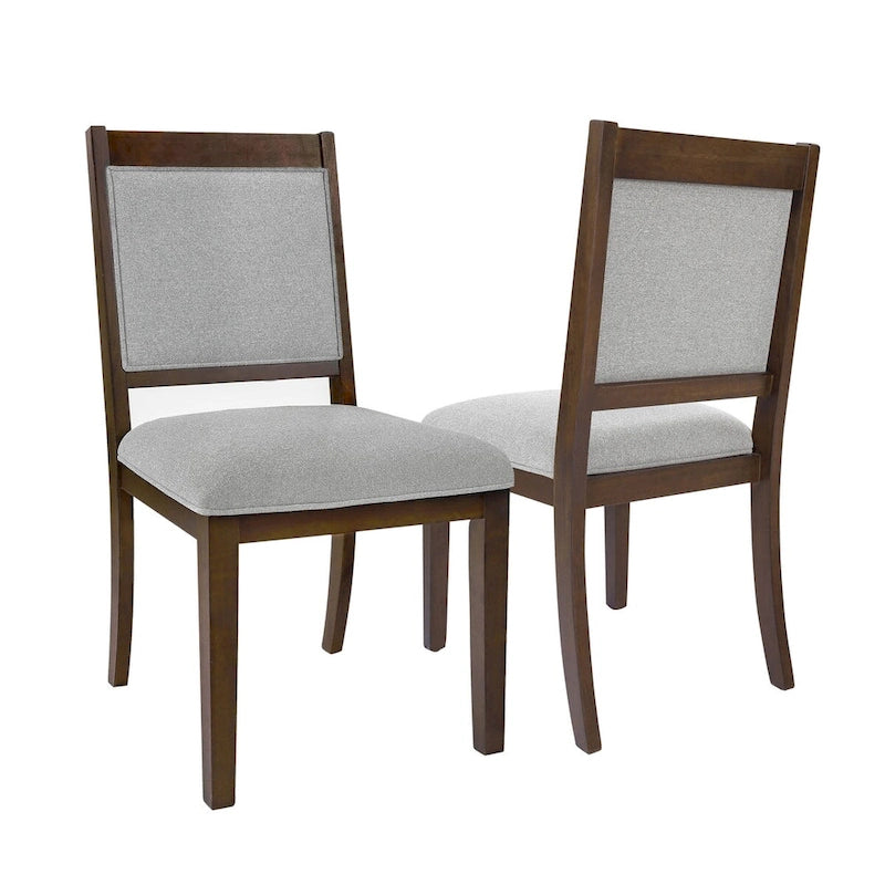 Open Back Upholstered Wood Frame Dining Chair (Set of 2)