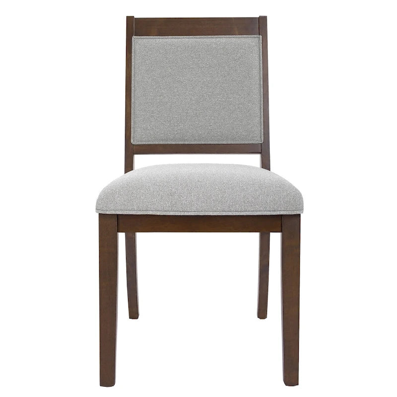 Open Back Upholstered Wood Frame Dining Chair (Set of 2)