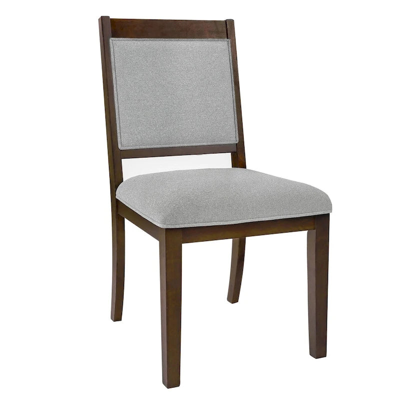 Open Back Upholstered Wood Frame Dining Chair (Set of 2)