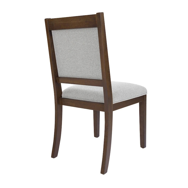 Open Back Upholstered Wood Frame Dining Chair (Set of 2)