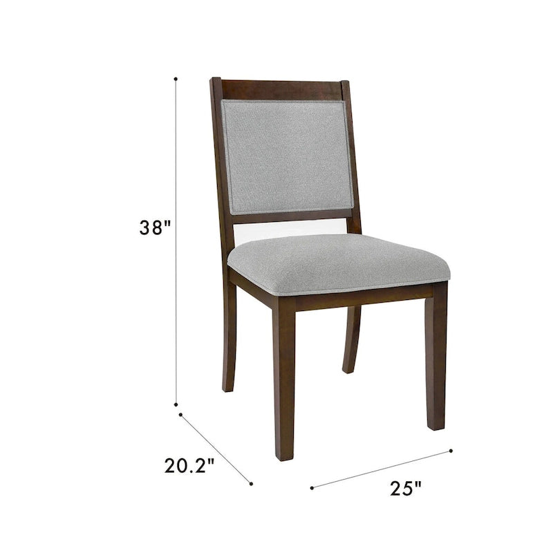 Open Back Upholstered Wood Frame Dining Chair (Set of 2)