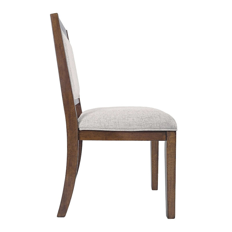 Open Back Upholstered Wood Frame Dining Chair (Set of 2)