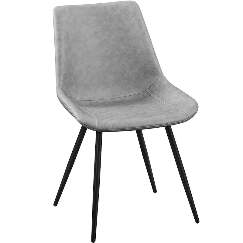 Faux Leather Dining Chairs with Metal Legs (Set of 2)