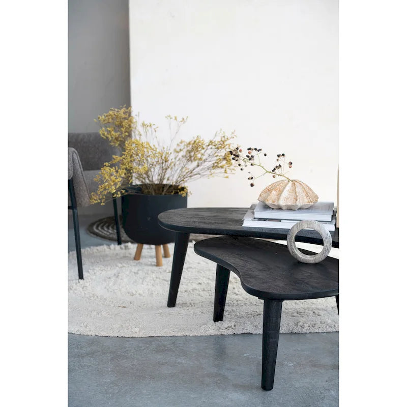 Oblong Wood Nesting Coffee Tables - 43.0L x 21.0W x 15.0H