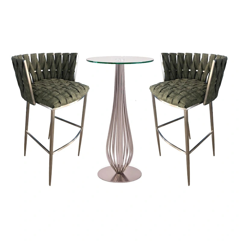 Pub Table with Bar Stools 3-Piece Set