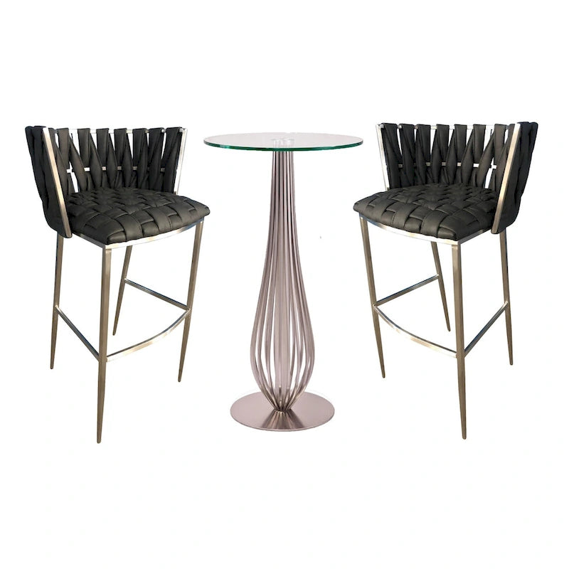 Pub Table with Bar Stools 3-Piece Set