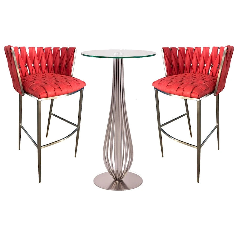 Pub Table with Bar Stools 3-Piece Set