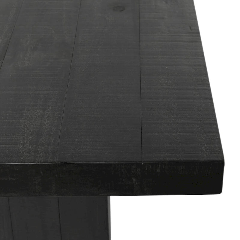 94" Reclaimed Pine Wood Dining Table with Brass Accents
