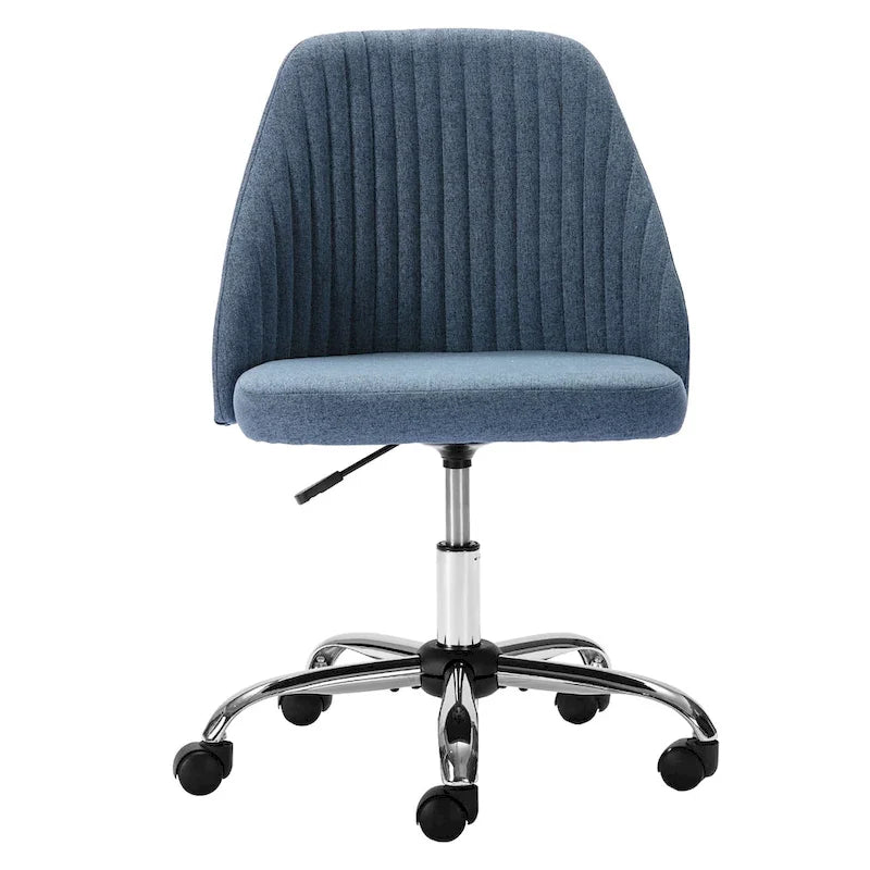 Office Desk Chair, Modern Cute Rolling Vanity Swivel Task Chairs with Wheels, Armless for Home, Bedrooms, Office, Study, Student