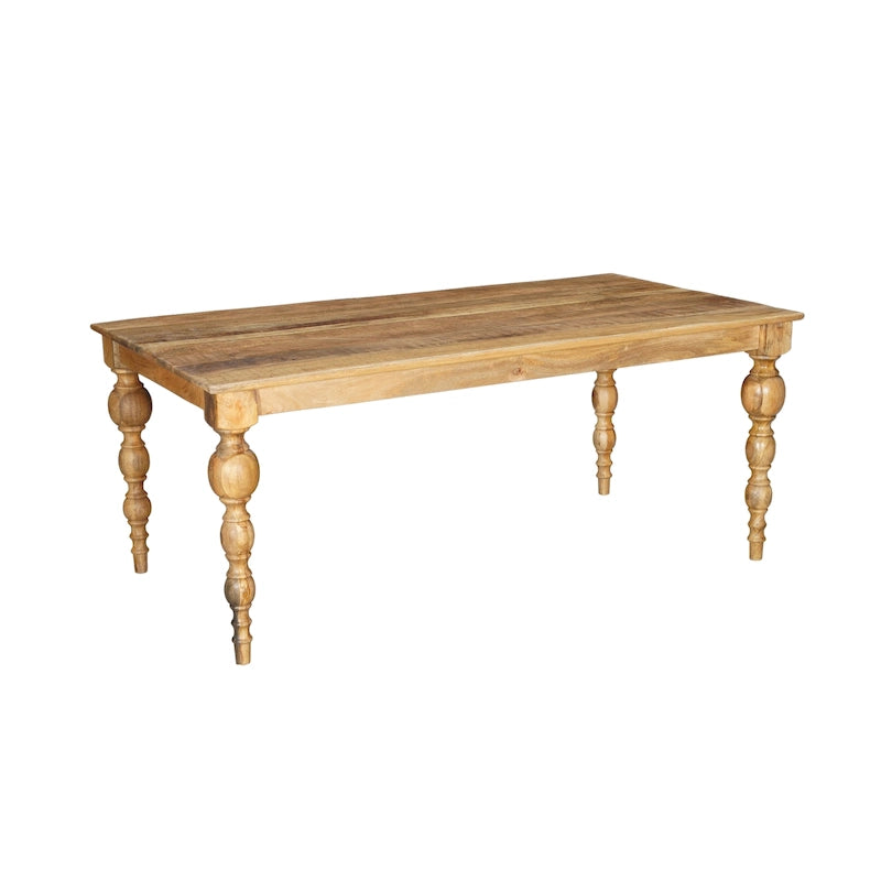 72" Carved Solid Wood Dining Table