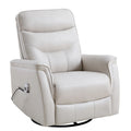 Swivel Power Recliner Faux Leather Glider with USB Port